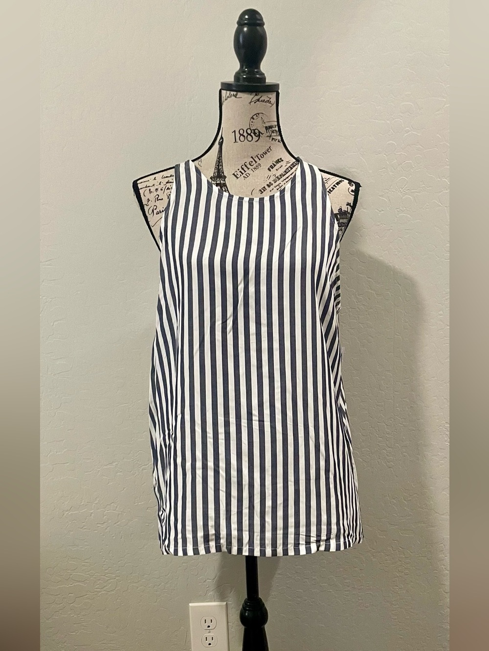 Old Navy Navy and White Striped Sleeveless Top